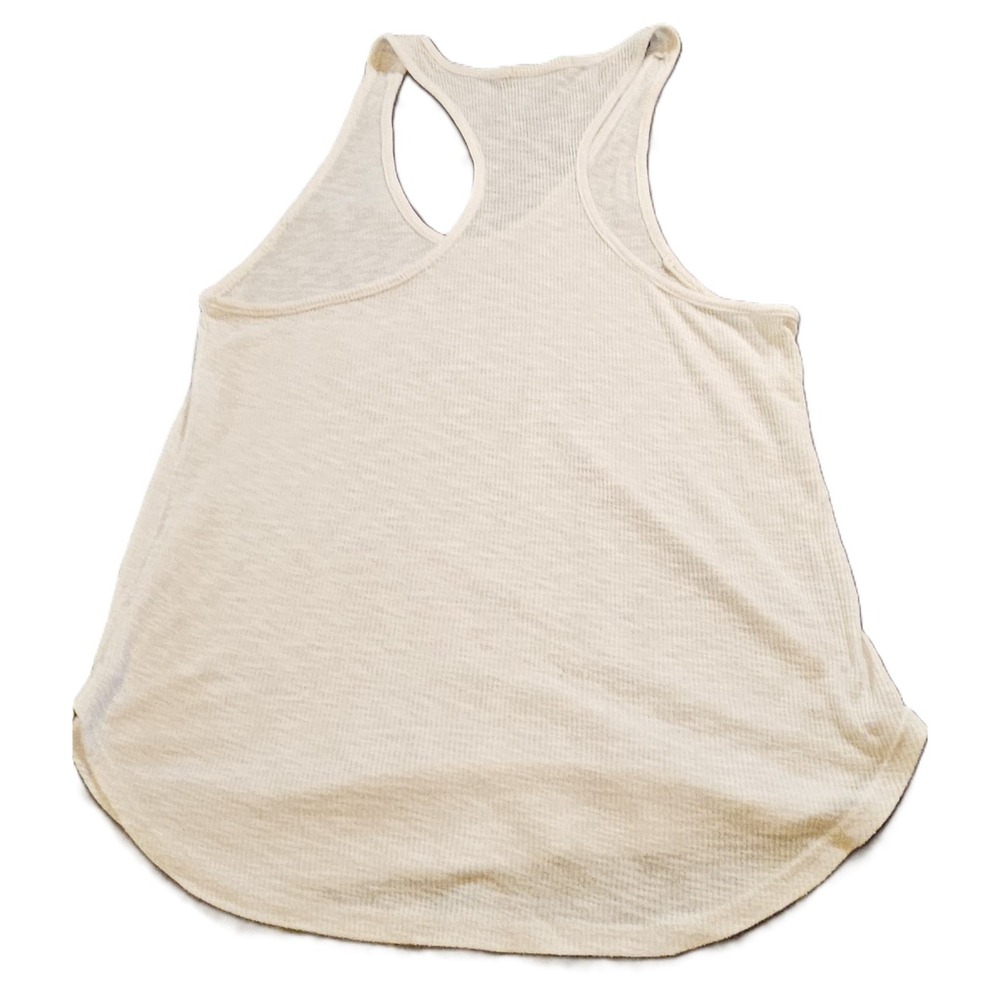 Karlie Women White Ribbed Racerback Tank Top SZ L Casual,Minimalist,Lagen,Layer